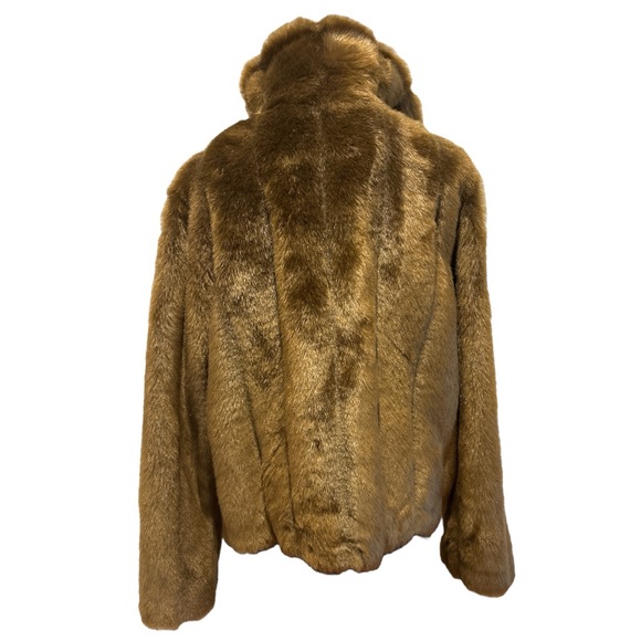 NWOT 1990s CHADWICKS LIGHT BROWN FAUX MINK “MOB WIFE” TEDDY JACKET LUXURY SZ XXL - Picture 5 of 7